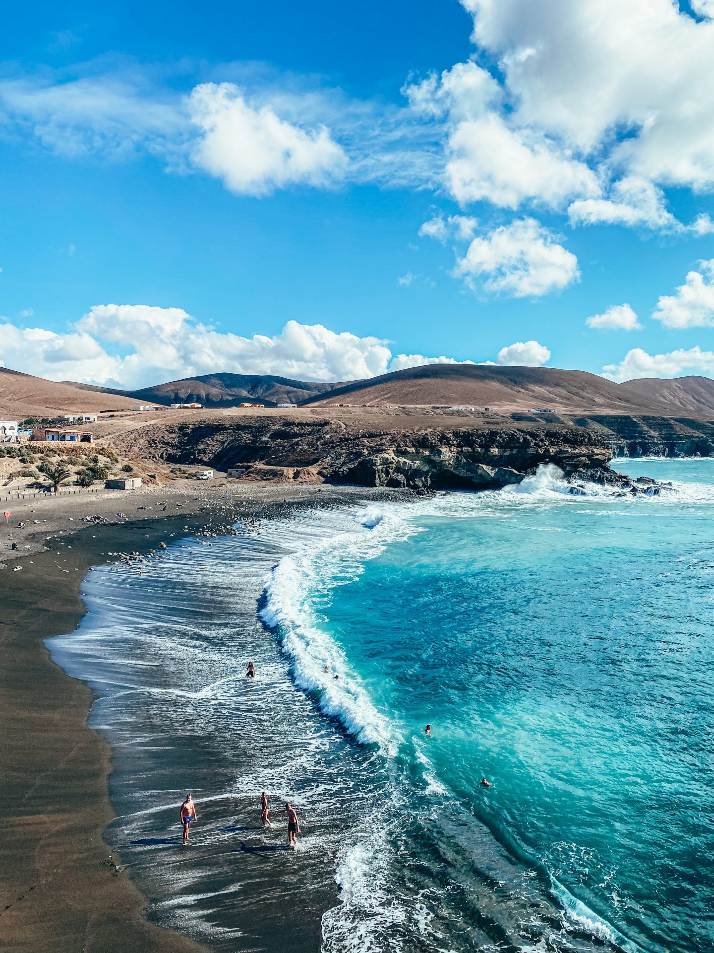fuerteventura wyspy kanaryjskie czarna plaża ajuy